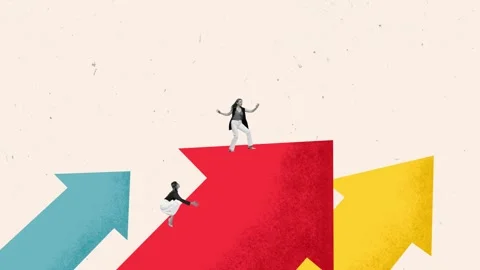 Stop motion, animation. Employees balanc... | Stock Video | Pond5