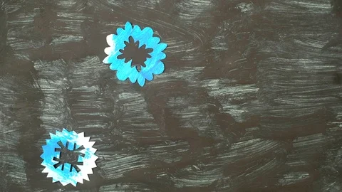 Stop motion animation falling decorative snowflakes Vidéo 124581871