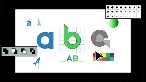 Stop motion animation of a graphic design and vector logo development. Vídeo Stock 209551783