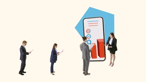 Stop motion. Animation. Group of employees working, discussing business strategy Video stock 277646576