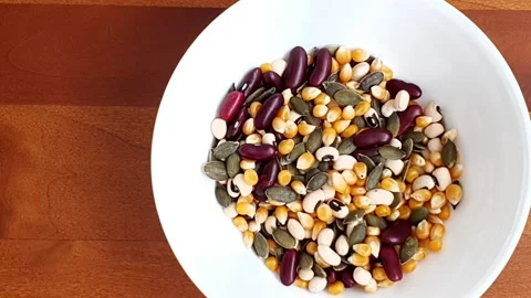 Stop motion animation of legumes. Stock Footage 162849140