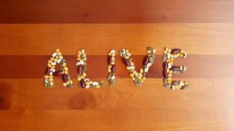 Stop motion animation of legumes. Stock Footage 162910320