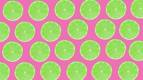 Stop motion animation, lemon seamless pattern 4k loop animatio Stock Footage 294056431