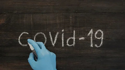 Stop motion animation with lettering COVID-19 Stock Footage 141425369