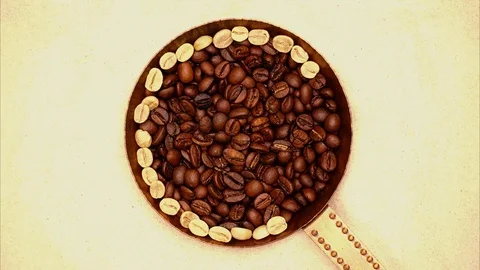 Stop motion animation letters add the word coffee Stock Footage