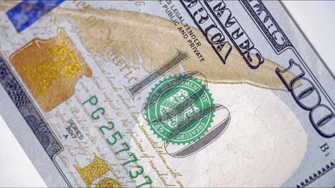 Stop motion animation. movement of american dollars close-up Stock Footage 193896896