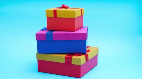 Stop motion animation of moving boxes with gifts Stock Footage 136764293