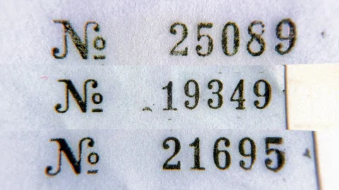 Stop motion animation of Old Rubber Stamp Numbers. Video stock 295876309