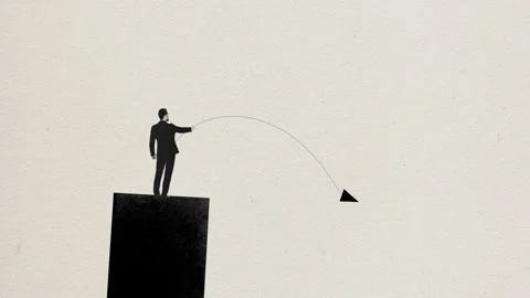 Stop motion. Animation. One businessman making good business strategy on light Video stock 252653412