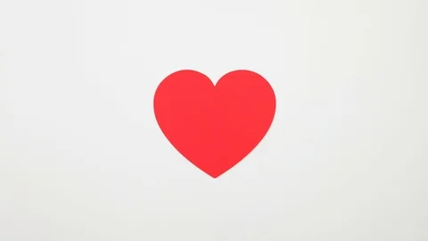 Stop Motion Animation Red Paper Heart Uncrumples and Beats - Looping Stock Footage 100995205