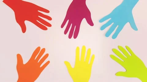 Stop motion animation. Silhouettes of hand men, women, as an end to the Stock Footage 144756441