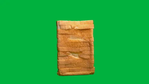 Stop motion animation stack whole wheat bread rotation on chroma key  Stock Footage 151203592
