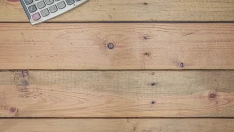 Stop motion animation tax concept with wooden hand and calculator Stock Footage 160812491