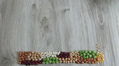 Stop motion animation of types of beans Stock Footage 131366934