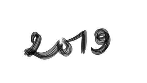 Stop motion animation video with hand drawn smoky lettering 2019 changes to 2020 Stock Footage 118478941