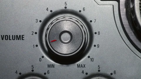 Stop Motion Animation of Volume Dial on Radio Stock Footage 148674202