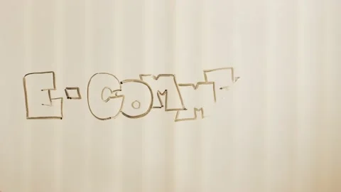 Stop motion animation of word e-commerce Stockbeeldmateriaal 181062398