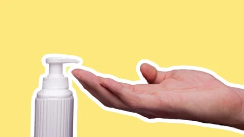 Stop motion animation.Wash your hands concept Stock Footage 126913475