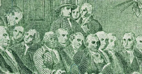 Stop Motion. Background with Dollar Bills. Stock Footage 151868548