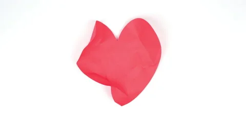 Stop Motion blank paper background. Paper Heart, stock video. 動画素材 197018589