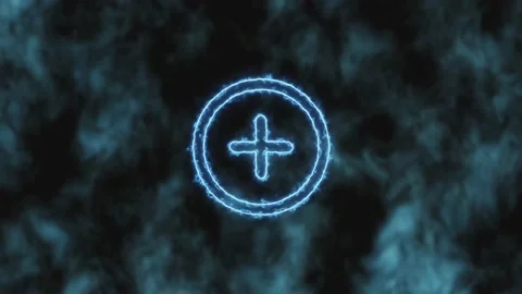 Stop motion. The blue add-circle icon gradually increases and changes color to Stock Footage 142989192