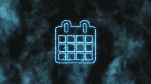 Stop motion. The blue Calendar icon grdually increases and changes color to blue Stock Footage 142653551