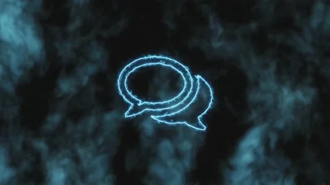 Stop motion. The blue comment icon gradually increases and changes color to blue Stock Footage 142693882