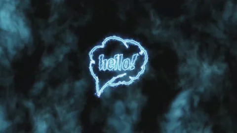 Stop motion. The blue hello icon gradually increases and changes color to pink Stock Footage 142693919