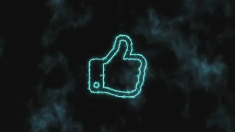 Stop motion. The blue thumbs up icon gradually increases and changes color to Stock Footage 142423666
