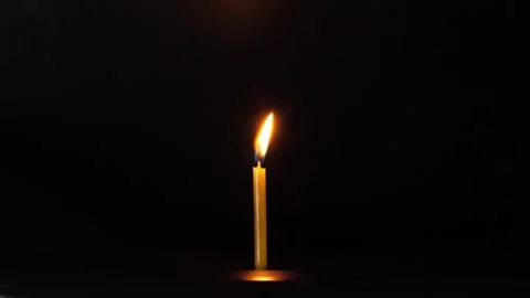 Stop motion of burning candle form ignite untill extinguish Stock Footage 243171886
