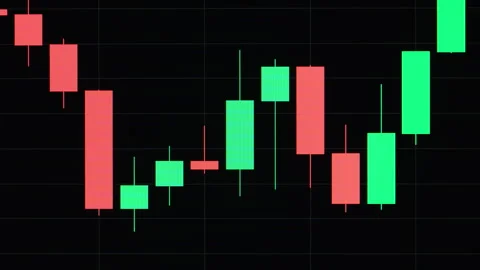 Stop motion candlestick chart of the stock market Vidéo 332911071