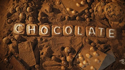 Stop motion chocolate message on the cocoa background Stock Footage 101977945