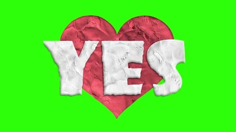 Stop motion clay heart shape yes word cartoon animation seamless loop chroma key Stock Footage 82459660