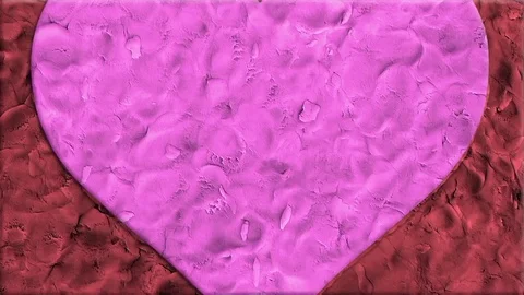 Stop motion clay heart shape dynamic zoom cartoon animation seamless loop Stock Footage 82459966