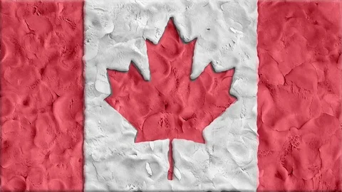 Stop motion clay made Canada Flag cartoon handmade like animation seamles loop - Stock Footage 82424041