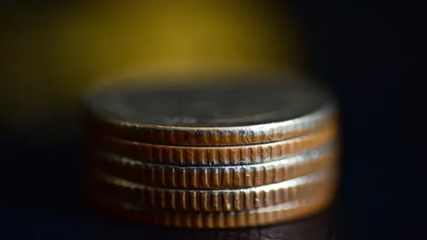 Stop motion coins. Stock Footage 148931436