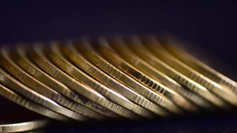 Stop motion coins. Stock Footage 148931474