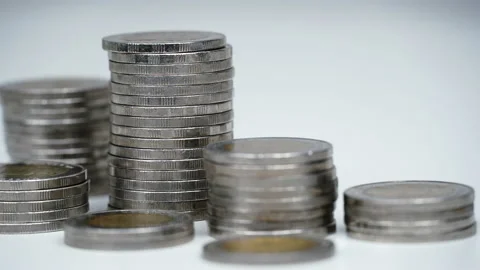 Stop motion a coins stack increase. business growth concept. Stock Footage 205183339