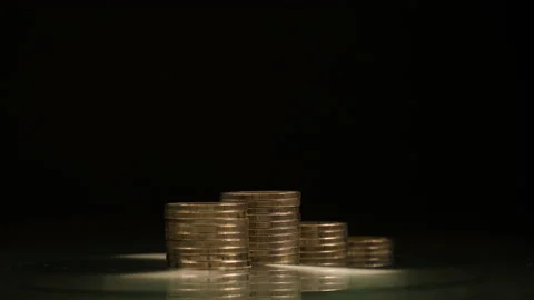 Stop motion a coins stack increase. business growth concept. Stock Footage 208573610