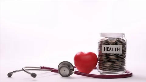 Stop motion concept of saving money for medical purpose . Stock Footage 126891969