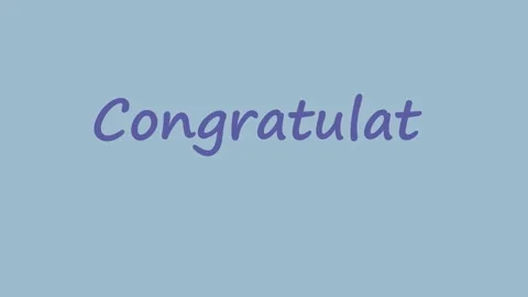 Stop Motion of the Congratulations On Blue, Paper Textured Background.  Stock Footage 167900295