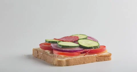 Stop motion cooking and eating sandwiches 스톡 동영상 166033760
