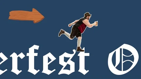 Stop motion design or art animation. Oktoberfest young man Video stock 160407510