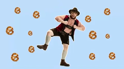 Stop motion design or art animation. Oktoberfest young man Video stock 160408827