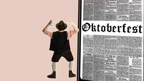 Stop motion design or art animation. Oktoberfest young man Video stock 160409162