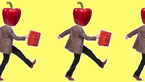 Stop motion design or art animation. Retro businessman Stock Footage 160957115