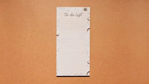 Stop Motion To Do List Sheet On Brown Background Stock Footage 315135400