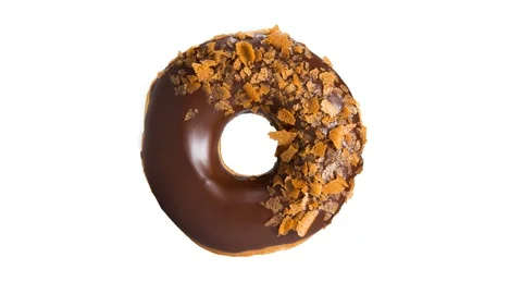 Stop motion of donuts isolated on white background Stock Footage 89481021