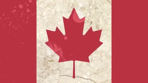 Stop motion of drawn grunge Canada flag cartoon animation - new quality national Video stock 82558479
