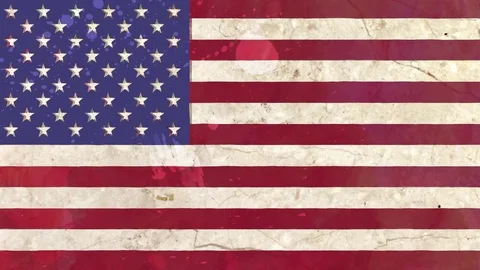 Stop motion of drawn grunge USA flag cartoon animation seamless loop - new Stock Footage 82557518